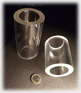 Large sapphire tubes with thick walls for high pressure applications